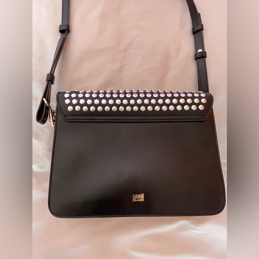 Cavalli class black handbag with decor - Picture 5 of 15